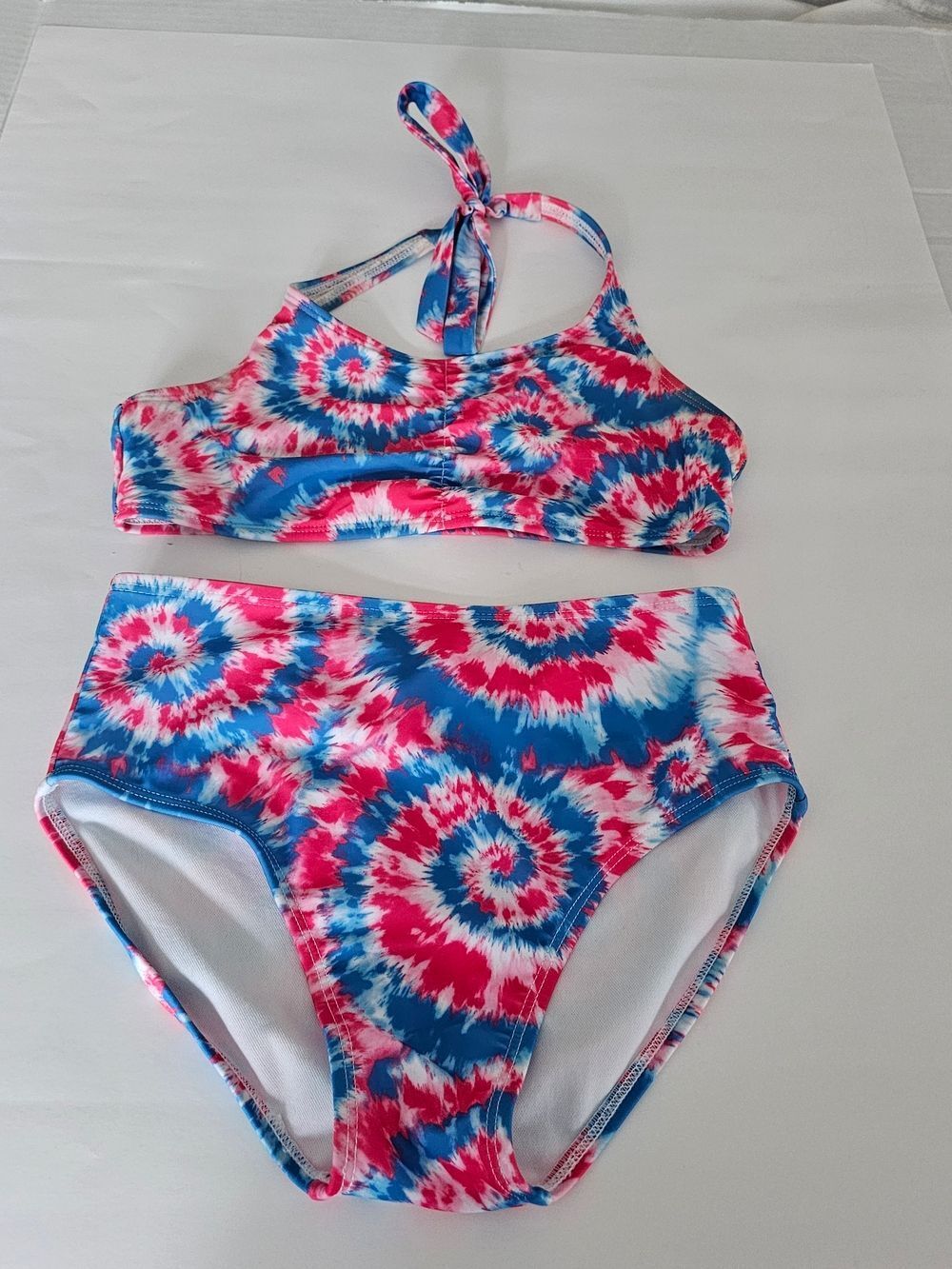 art class Pink, Blue & White Tie-Dye Bikini 10-12 Large Girls